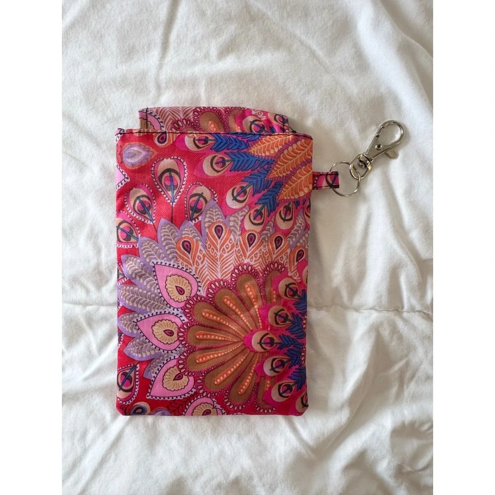 Olivia Moss Peacock Parade Cell Phone Caddy with RFID ScanSafe Sleeve Pink New